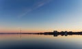 View with Techirghiol lake and Eforie city at sunset in Romania Royalty Free Stock Photo