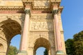 The Arc de Triomphe du Carrousel , Europe, France, Ile de France, Paris, in summer on a sunny day Royalty Free Stock Photo