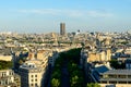 Avenue Marceau, Les Invalides and Montparnasse tower , in Europe, France, ile de France, Paris, in summer, on a sunny day