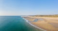 The panoramic view of Old Church beach in Europe, France, Normandy, Manche, in spring, on a sunny day Royalty Free Stock Photo