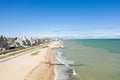 The beautiful beach of Sword beach in Lion-sur-Mer in Europe, France, Normandy, towards Ouistreham, in summer, on a sunny day