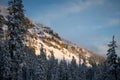 Inter Forest Crater Lake Snowy Mountain Landscape Photograph Oregon Pacific Northwest Mountain Trees