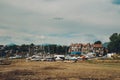 Landscape photography. Bay with sailboats, in the rear you can see the mountains. In Valle de Bravo, Mexico Royalty Free Stock Photo