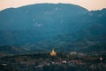 Landscape with Phra That Khong Santi Chedi Pagoda. Luang Pra Bang, Laos Royalty Free Stock Photo