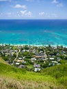 Landscape picture of the beautiful Oahu coast near Kailua, Hawaii Royalty Free Stock Photo