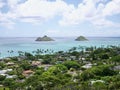 Landscape picture of the beautiful Oahu coast near Kailua, Hawaii Royalty Free Stock Photo
