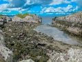 Jagged and rugged rocks on Irish coastline