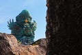 Landscape picture of old Garuda Wisnu Kencana GWK statue as Bali landmark with blue sky as a background. Balinese traditional Royalty Free Stock Photo