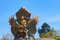 Landscape picture of old Garuda Wisnu Kencana GWK statues as Bali landmark with blue sky as a background. Balinese traditional Royalty Free Stock Photo