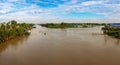 A landscape pictures of the shores of the mekong river in south vietnam near vinh long on a sunny summer day Royalty Free Stock Photo