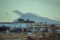 Landscape picturesque view little village at the hills Royalty Free Stock Photo