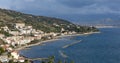 Landscape Pioppi village, from cilento coast, Italy Royalty Free Stock Photo