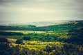 Landscape plateau. Forest in the valley Royalty Free Stock Photo