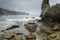 Landscape of Playa del Silencio on the coast of Asturias in Spain.