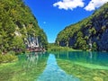 Landscape of Plitvice Lakes National Park or nacionalni park Plitvicka jezera, UNESCO natural world heritage - Plitvica, Croatia Royalty Free Stock Photo