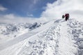 Landscape in the Polish Tatra Mountains. View of the snow-capped peaks Royalty Free Stock Photo