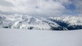 Landscape in the Polish Tatra Mountains. View of the snow-capped peaks Royalty Free Stock Photo