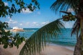 Landscape of Porto da Barra beach. Famous beach in the city of Salvador Bahia Brazil Royalty Free Stock Photo