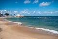 Landscape of Porto da Barra beach. Famous beach in the city of Salvador Bahia Brazil Royalty Free Stock Photo