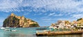 Landscape with Porto Ischia and Aragonese Castle Royalty Free Stock Photo