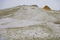 Landscape portrait from Mud Volcanoes - Buzau, Romania. Unique geological phenomenon in Europe where the earth gas