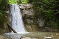 The landscape of Pruncea waterfall and the Casoca river in the Buzau mountains, Romania. A beautiful cascade in the forest