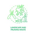 Landscape and pruning waste concept icon