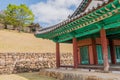 Wooden oriental buildings with tiled roofs