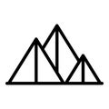 Landscape pyramid icon outline vector. Cairo desert