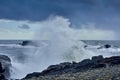 Reynisfjara, stacks of basalt rock, autumn 2018, Iceland