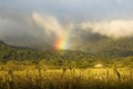 Landscape with rainbow in Costa Rica.