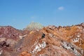 Landscape of rainbow mountains in Hormuz Island , Iran Royalty Free Stock Photo