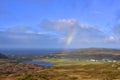 Landscape with Rainbow on Scottish Hebridean Island Royalty Free Stock Photo
