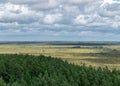 Landscape from Rannametsa vaatetorn, panoramic view of Tolkuse bog hiking trail over the tops of trees from the tower, PÃÂ¤rnu