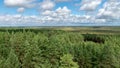 Landscape from Rannametsa vaatetorn, panoramic view of Tolkuse bog hiking trail over the tops of trees from the tower, PÃÂ¤rnu