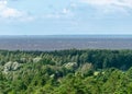 Landscape from Rannametsa vaatetorn, the sea can be seen from the top of the trees, PÃÂ¤rnu county, Estonia