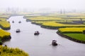 Landscape of Flowers field, countryside scenery