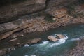 Landscape of rapid mountain river