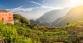 Landscape with Ravello town at the hills Royalty Free Stock Photo