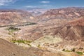 Landscape before reaching the town of Pachica in the Atacama Desert, in the Tarapaca Region, Chile.