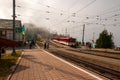 Rigi Staffel railway station on Rigi Mountain, Swiss Alps Royalty Free Stock Photo