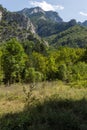 Landscape of The Red Wall peak near Bachkovo Monastery in Rhodope Mountains, Plovdiv Region, Bulgaria Royalty Free Stock Photo