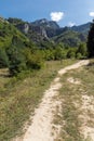 Landscape of The Red Wall peak near Bachkovo Monastery in Rhodope Mountains, Plovdiv Region, Bulgaria Royalty Free Stock Photo