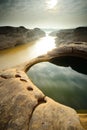 Landscape of reflection rock at 3000Bok Royalty Free Stock Photo