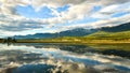 Rocky Mountains Reflection in Wetlands Landscape Royalty Free Stock Photo