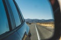 Landscape reflection side car mirror New Mexico Royalty Free Stock Photo