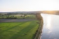 landscape of regional park boucles de la seine and river seen from pont de brotonne in france