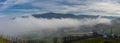 Landscape of the Renchtal with low level fog at Oberkirch