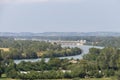 landscape of Rhone river and Avignon dam, Provence, Southern France, Europe