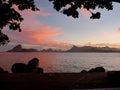 Landscape of Rio de Janeiro taken from NiterÃÂ³i side at sunset Royalty Free Stock Photo